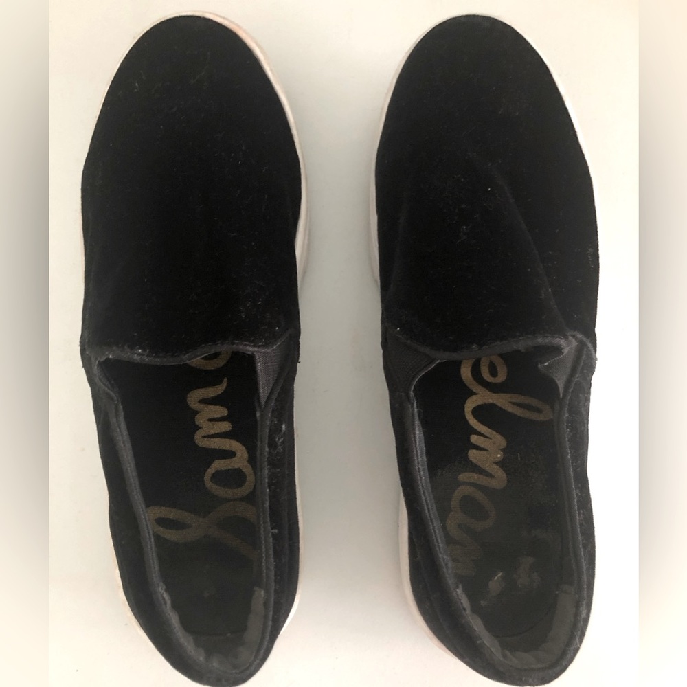 Sam Edelman Black Velvet Slip On Sneakers